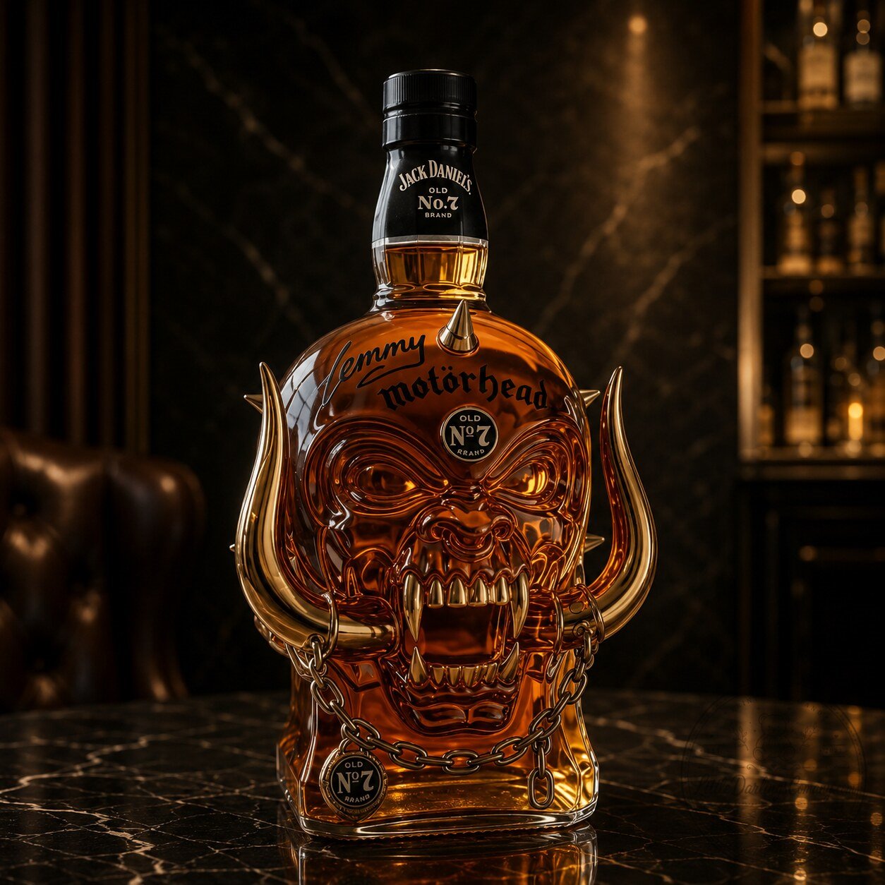 Custom Motorhead Lemmy Skull Whiskey Decanter