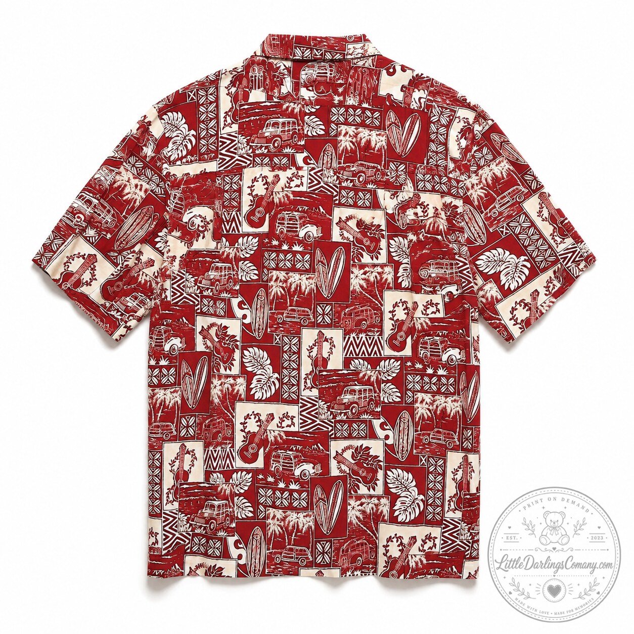 BTS Jungkook Hawaii Fashion - Red Aloha Shirt BTS Jungkook Red Aloha Shirt - Hawaii Style Fashion – image 3 of 3